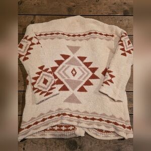 Warm & Cozy Lifestyle Western Print Cardigan – Size Large
